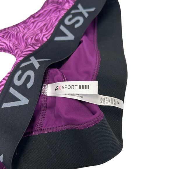 Victoria's Secret VSX Sport Purple Zebra Sports Bra Medium - Picture 4 of 4